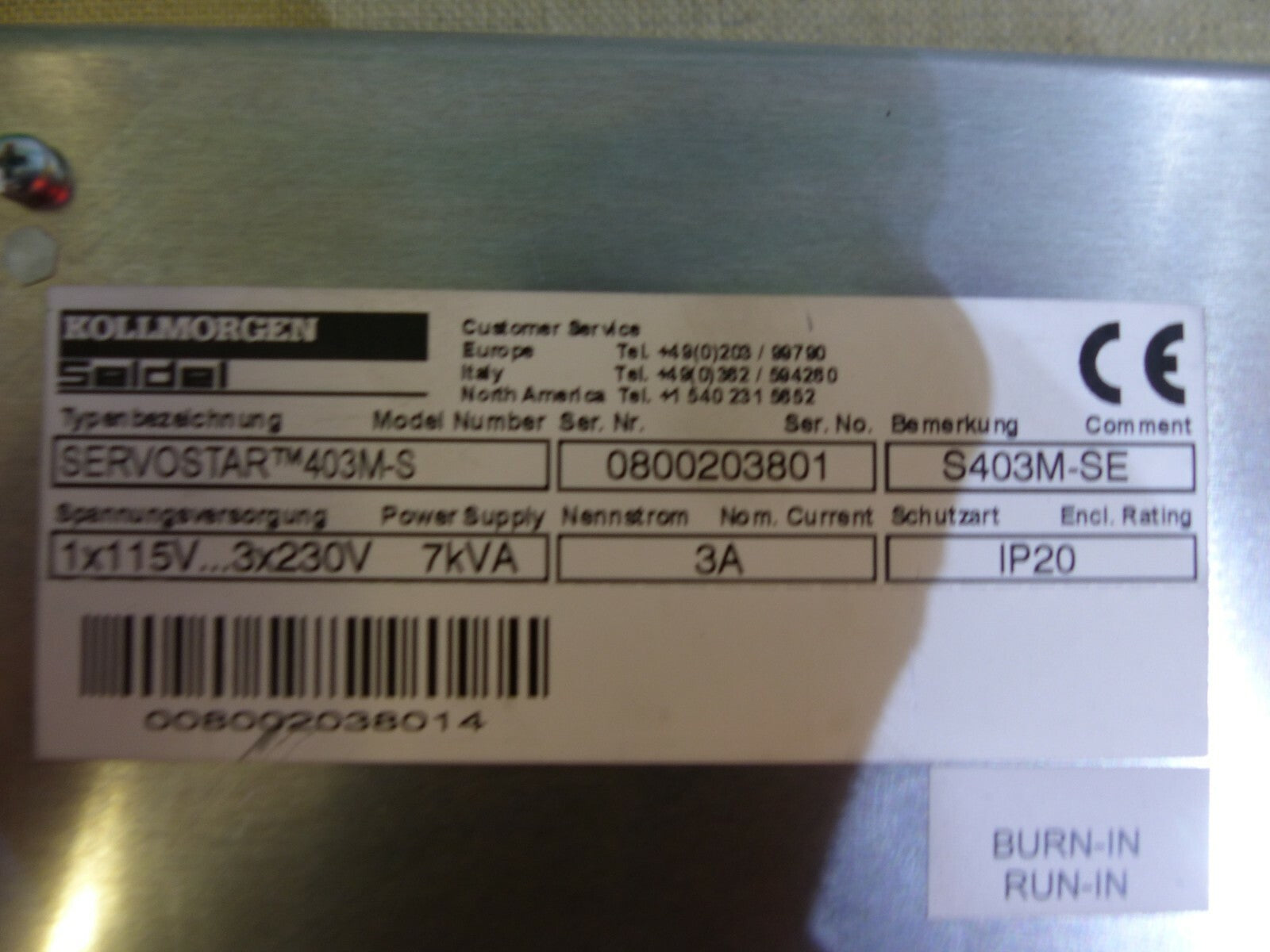 Kollmorgen Servostar 403M-S S403M-SE
