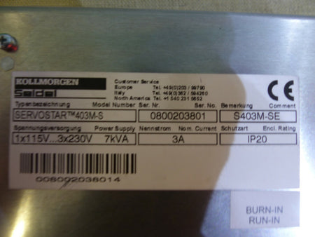 Kollmorgen Servostar 403M-S S403M-SE