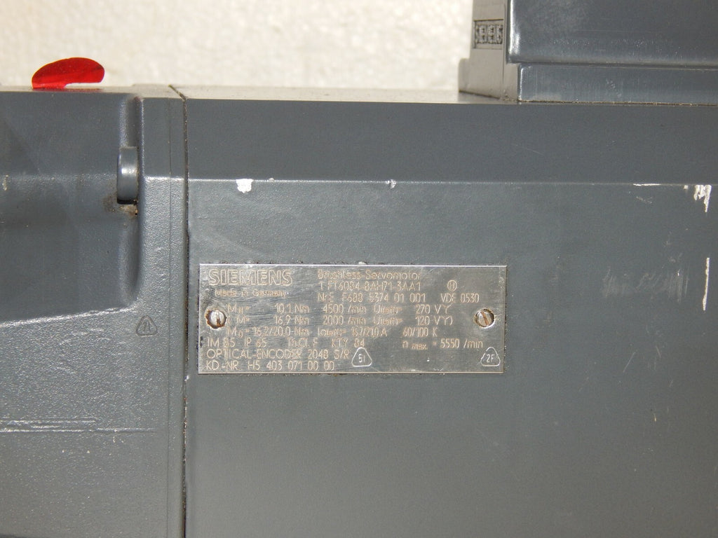Siemens 1FT6084-8AH71-3AA1 Servomotor used