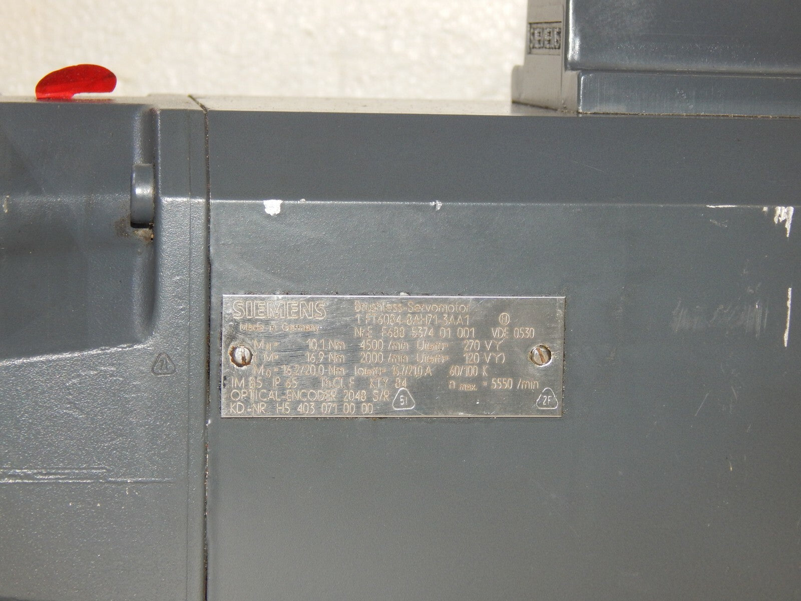 Siemens 1FT6084-8AH71-3AA1 Servomotor used