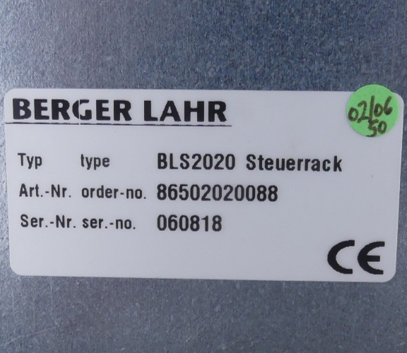 Berger Lahr BLS2020 Steuerrack leer