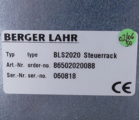 Berger Lahr BLS2020 Steuerrack leer