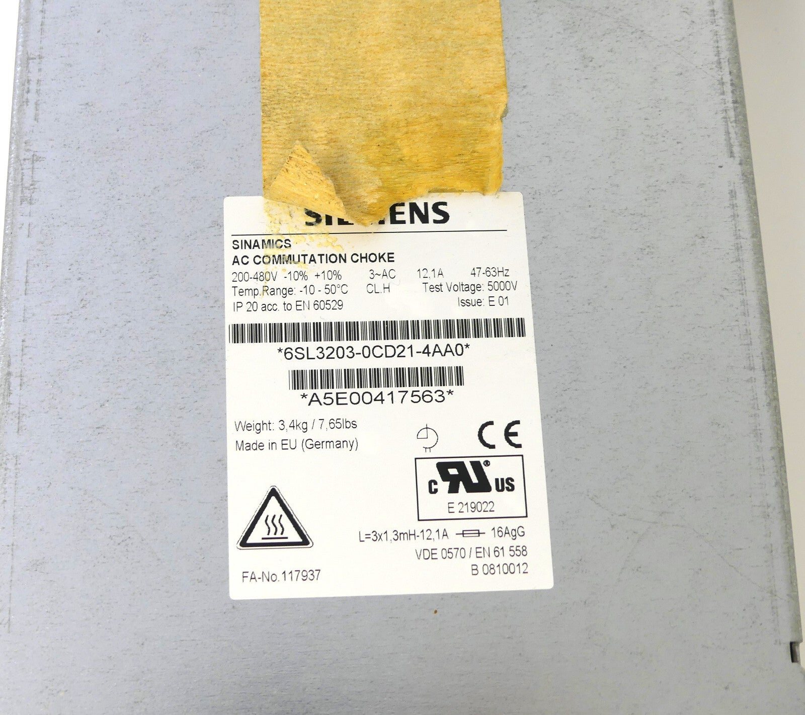 Siemens 6SL3203-0CD21-4AA0