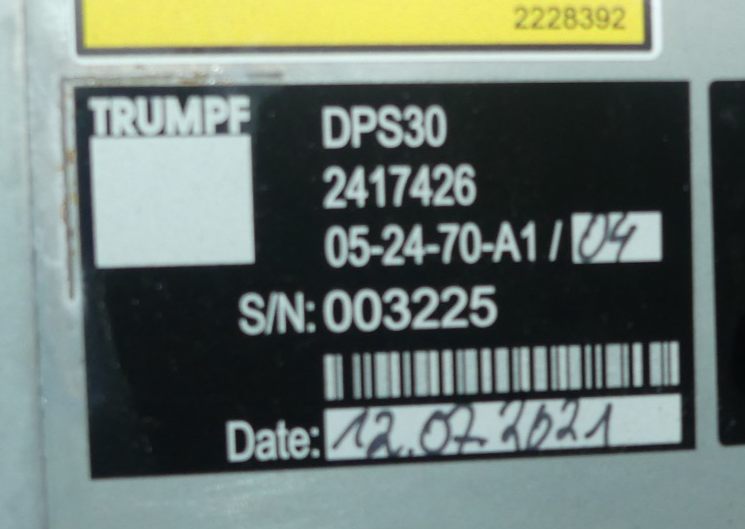 TRUMPF DPS30 2417426 05-24-70-A1/04