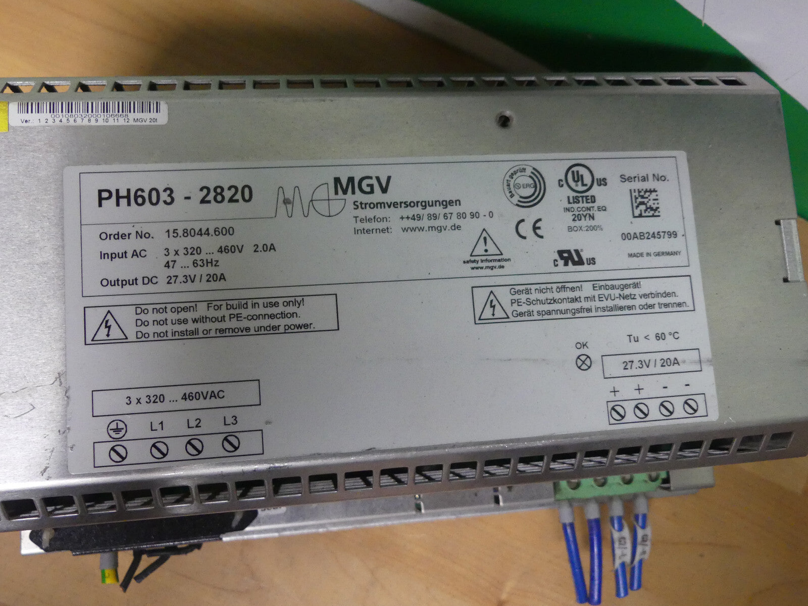 MGV Stromversorgungen PH603-2820