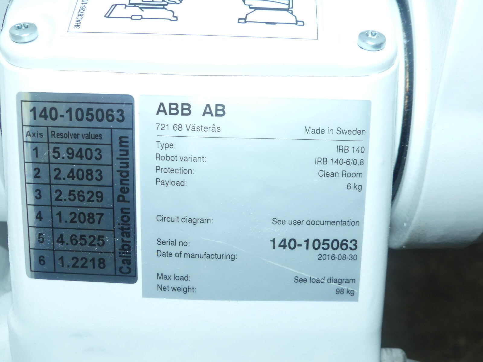 ABB  IRB 140  IRB140-6/0.8 Industrieroboter B.j 2016 s.Bilder