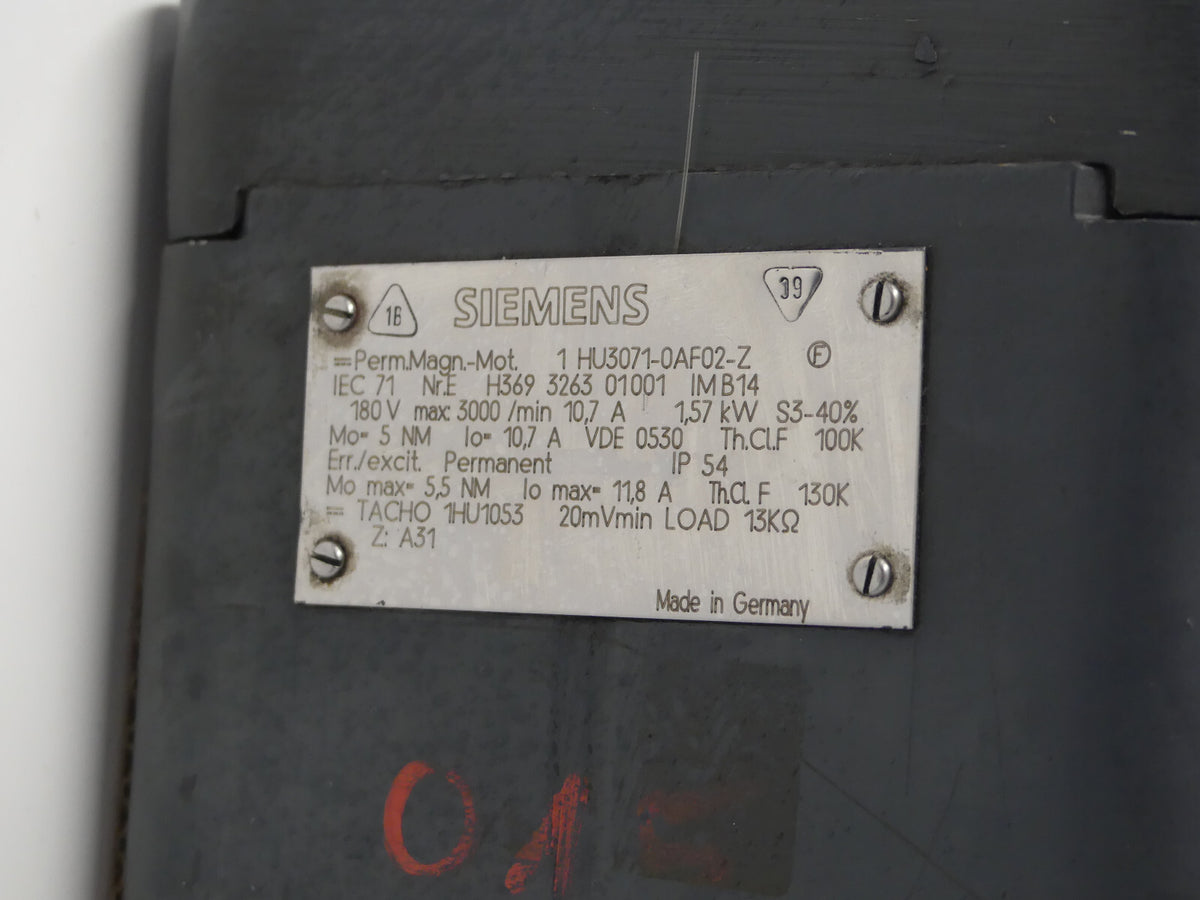 Siemens Servomotor 1HU3071-0AF02-Z Permanent-Magnet-Motor