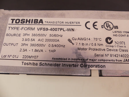 Toshiba VFS9-4007PL-WN / Toshiba VFS9-4007PL-WNP