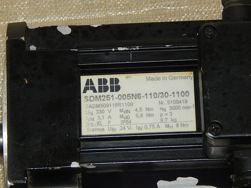 ABB SDM 251-005N6-110/30-1100 //3ADM509116R1100 Servomotor Used