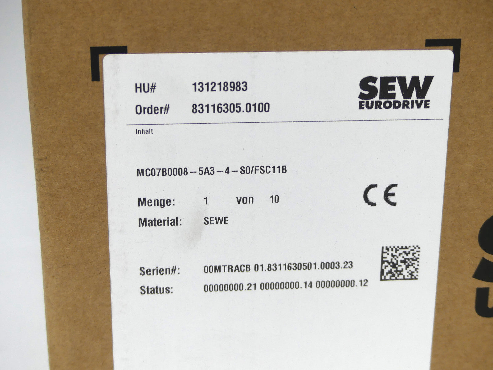 SEW MC07B008-5A3-4-S0/FSC11B