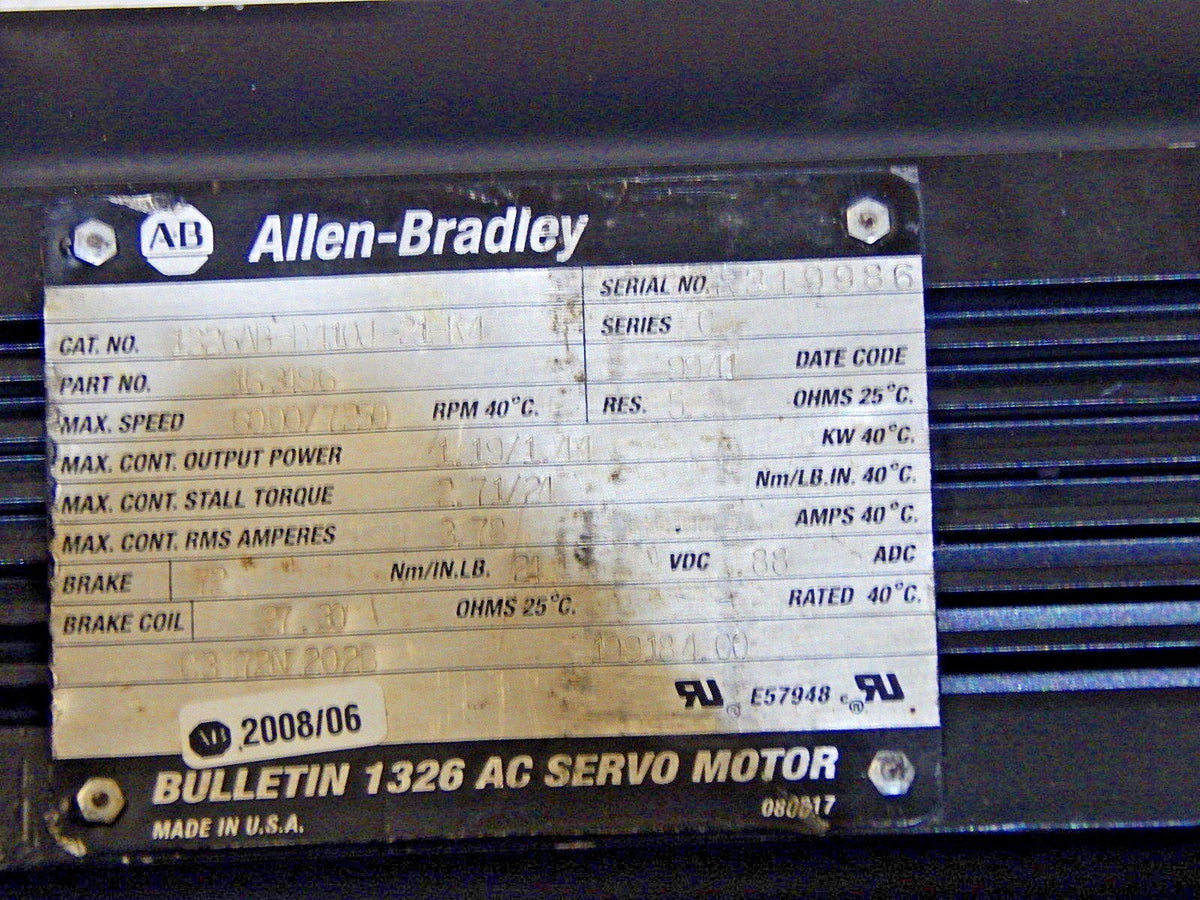 Allen Bradley AC Servo Motor 1326AB-B410J-21-K4   C-Serie  mit TR Drehgeber Used