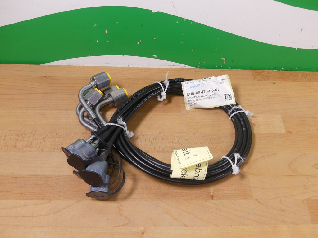 5X Minimess-Schlauch DN2-63 MPa 1615/M.-Anschl.-90° G1/4 S110-AB-FC-0100N