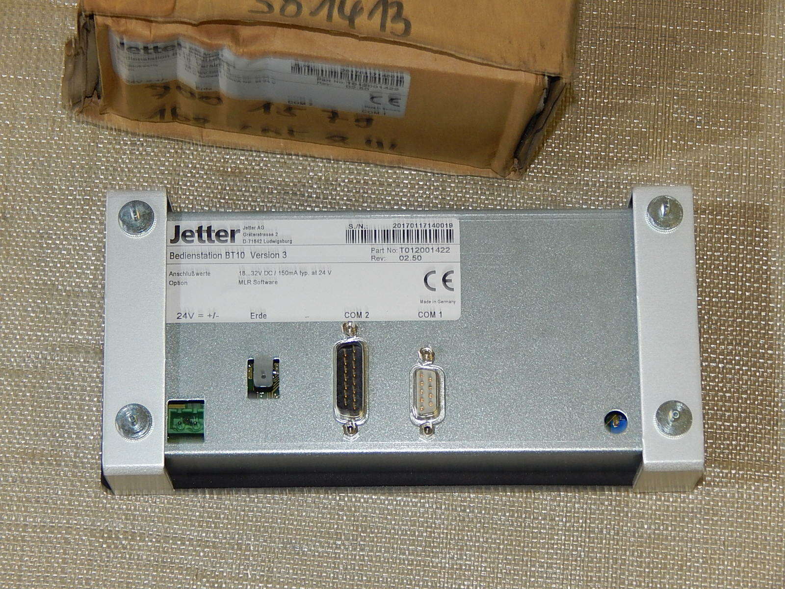 Jetter Bedienterminal BT 10 Version 3 Part No:T012001422  New