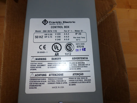 Franklin Electric CONTROL BOX MODEL 2803574115