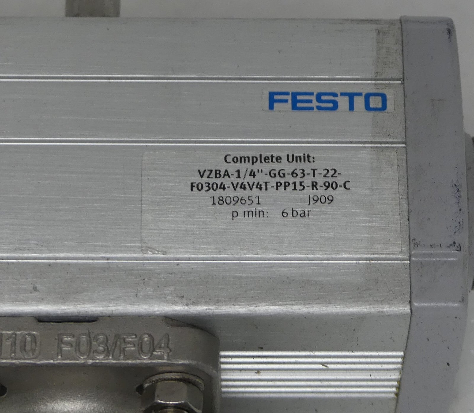 FESTO Complete Unit VZBA-1/4"-GG-63-T-22-F0304-V4V4T-PP15-R-90-C