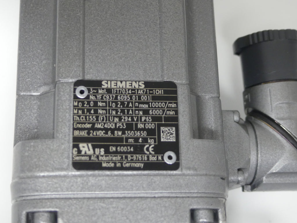 SIEMENS SIMOTICS S 1FT7034-1AK71-1CH1 leicht Beschädigt s.Bilder