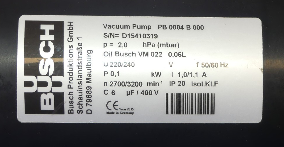 BUSCH PB 0004 B 000  Vakuum pump