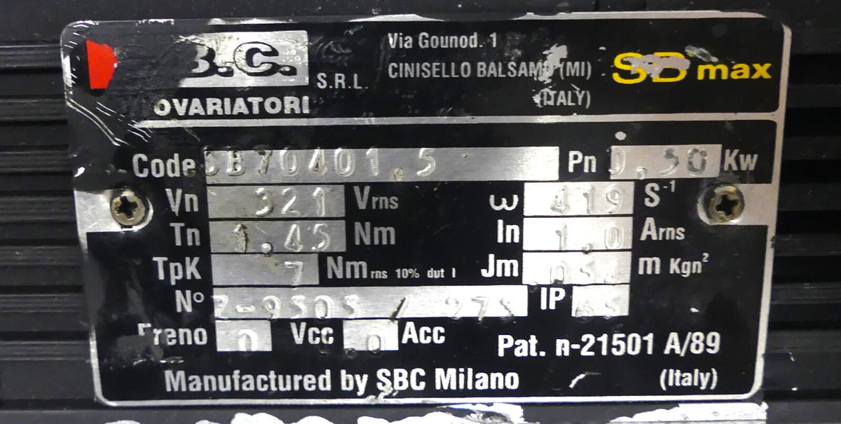 S.B.C. Motovariatori SB70401.5