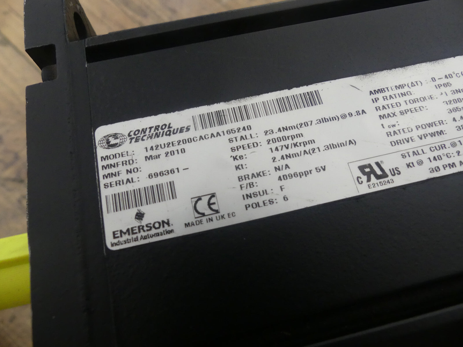 Control Techniques Brushless AC Servomotor 142U2E200CACAA165240 s.BIlder