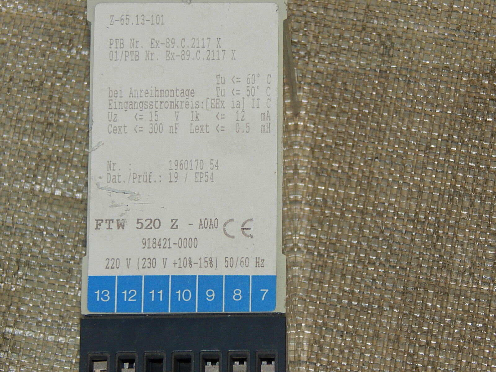 Endress + Hauser Nivotester Typ FTW 520 Z  - A0A0 / 918421-0000 used