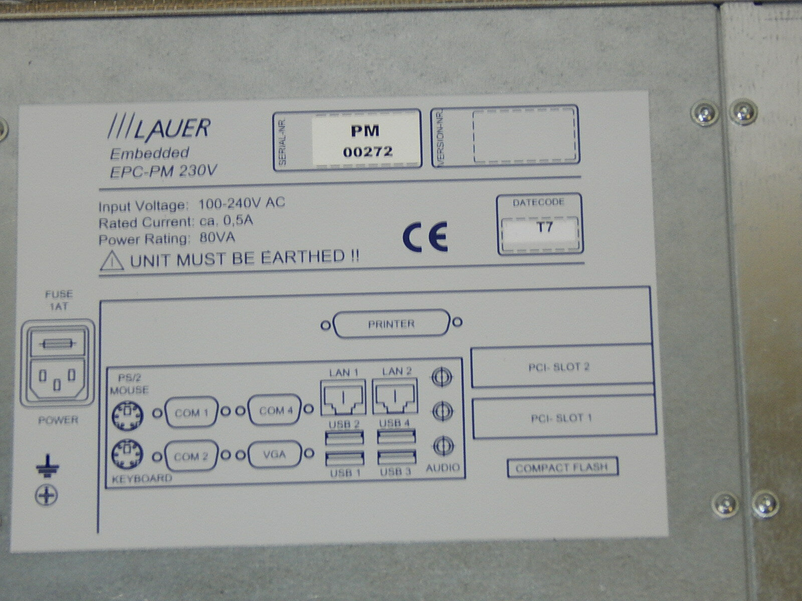  Lauer VPC take off line Industrie-PC Typ. EPC-PM-1500tc used