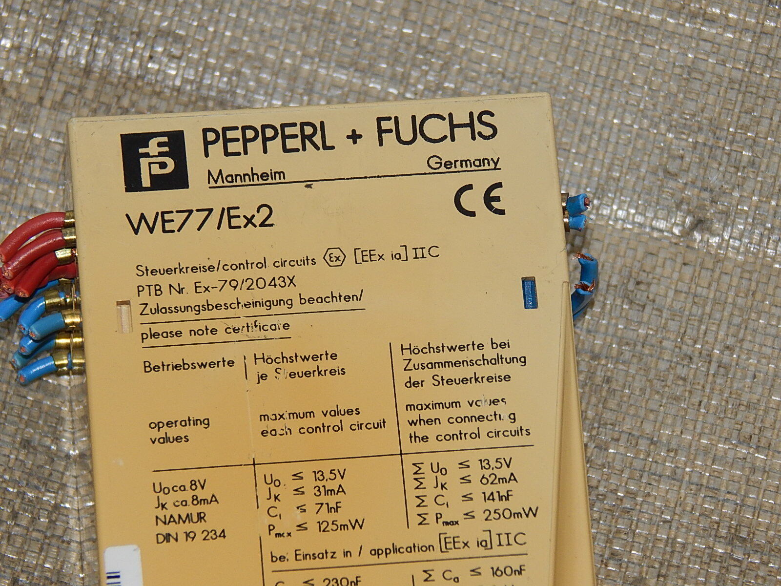  PEPPERL+Fuchs WE 77/Ex2 used