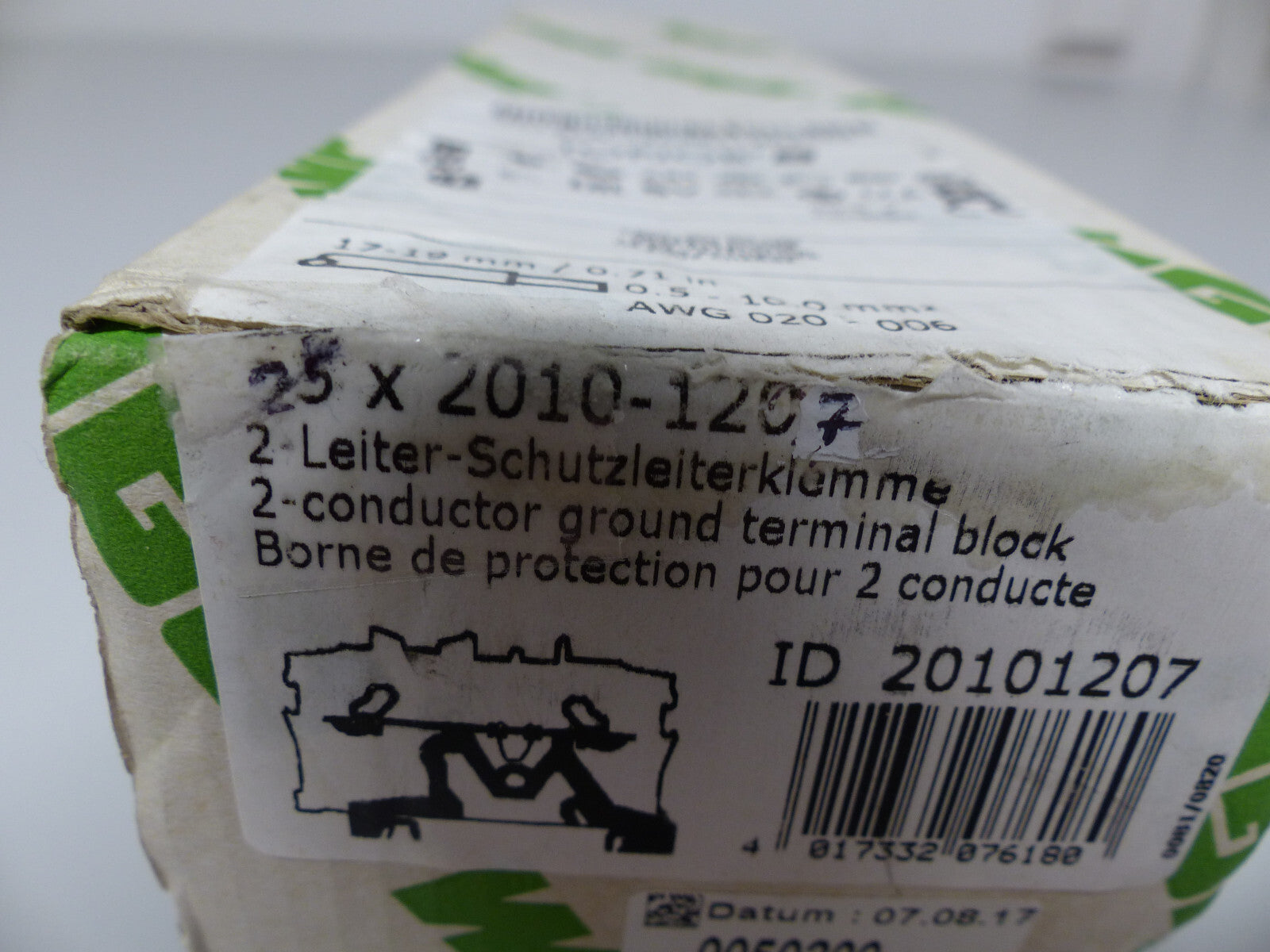 25 x Wago 2010-1207  2-Schutzleiterklemme