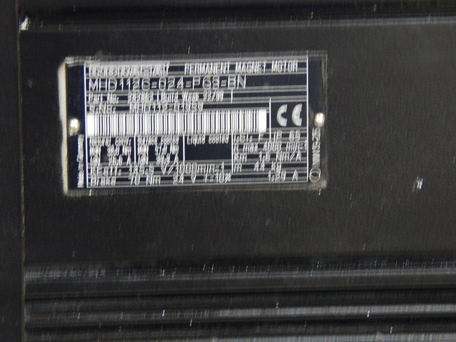 REXROTH INDRAMAT PERMANENT MAGNET MHD112C-024-PG3-BN SERVO MOTOR  Used