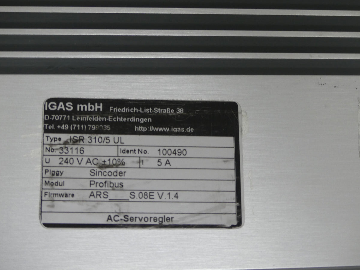 IGAS ISR 310/5 UL Servoregler