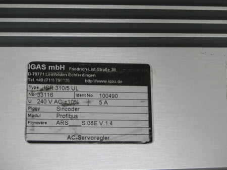 IGAS ISR 310/5 UL Servoregler