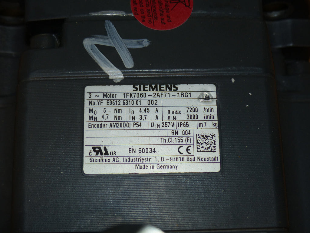 siemens 1fk7060-2af71-1rg1 used s.Bilder
