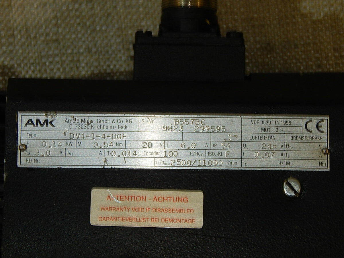 AMK servomotor DV4-1-4-D0F  0.14KW Used