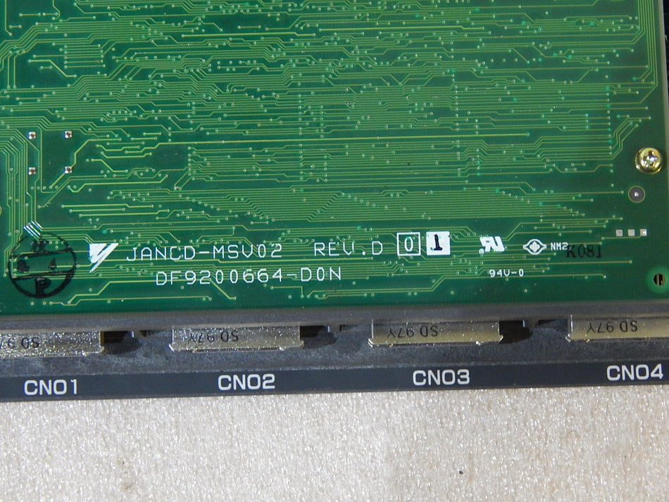 Yaskawa  JANCD-MSV01B REV.F //JANCD-MSV02 Rev. D Robotics Control PC Board Used