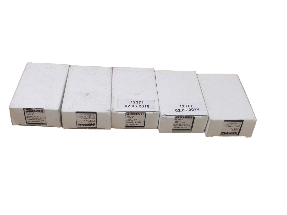 5 x Redur 6A315.3 Aufsteckstromwandler 150/5A 5VA Kl.1