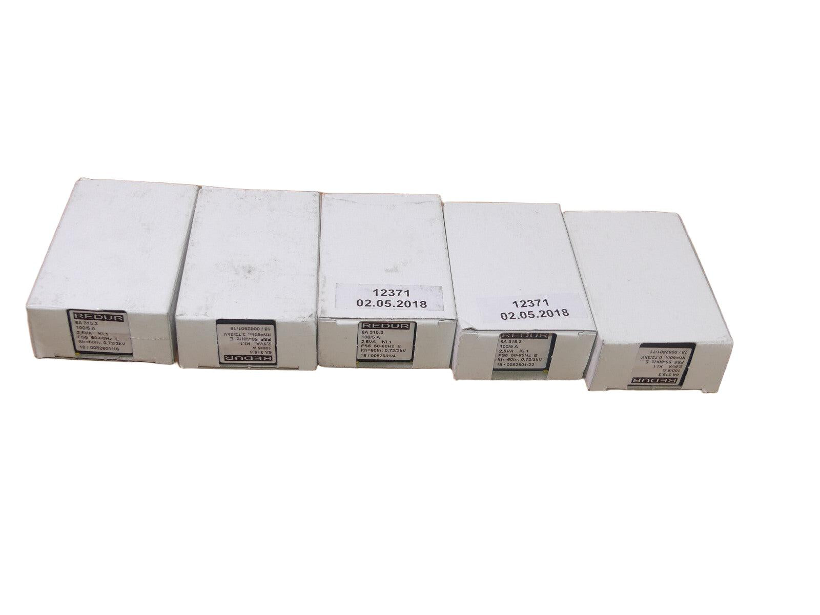 5 x Redur 6A315.3 Aufsteckstromwandler 150/5A 5VA Kl.1