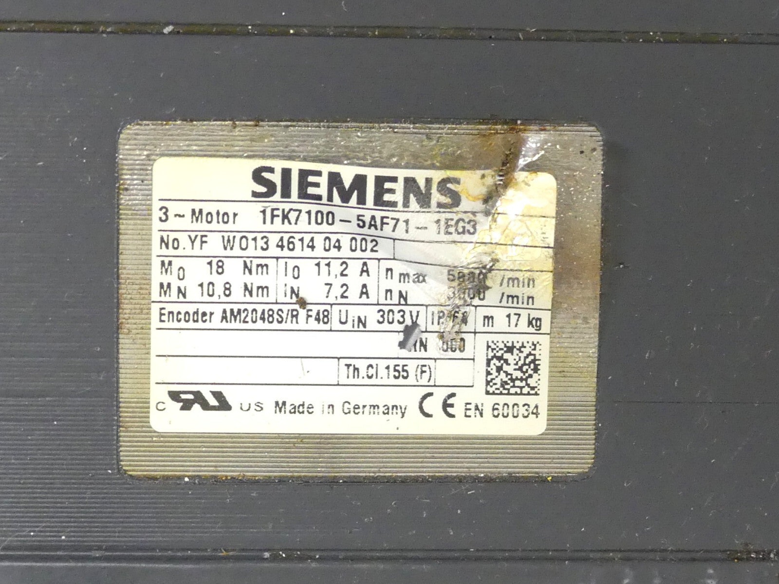 SIEMENS 1FK7100-5AF71-1EG3  ( leicht beschädigt )