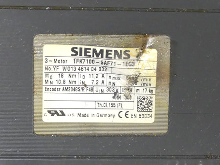 SIEMENS 1FK7100-5AF71-1EG3  ( leicht beschädigt )