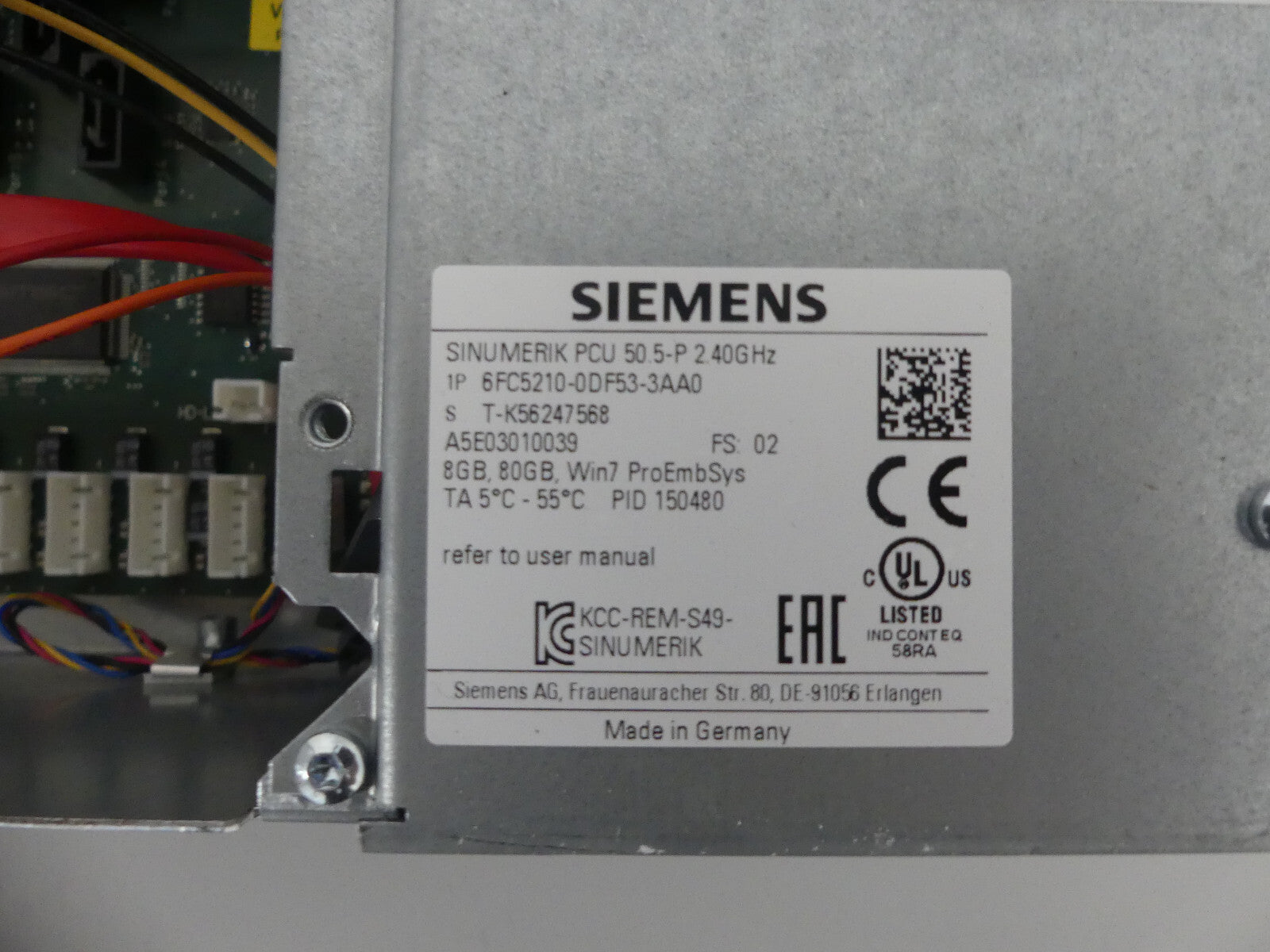 Siemens 6FC5210-0DF53-3AA0 ohne Festplate/ohne Deckel
