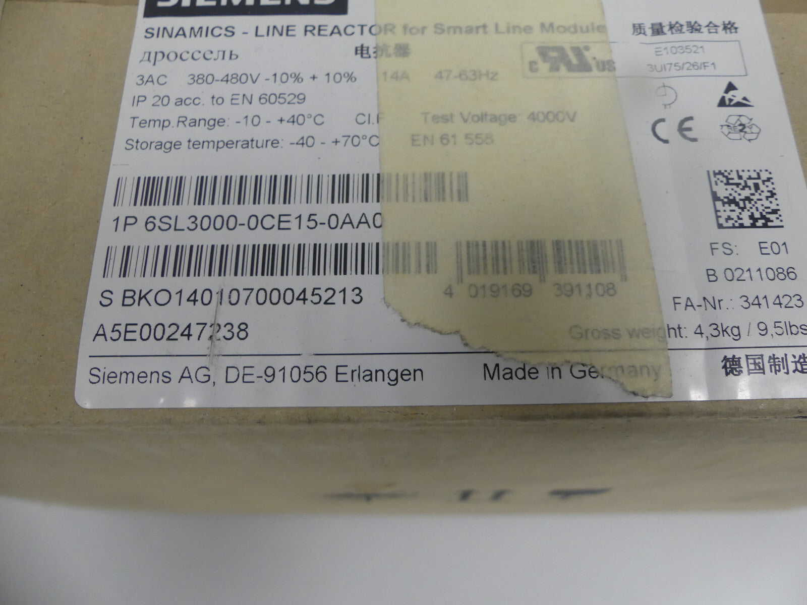 Siemens 6SL3000-0CE15-0AA0