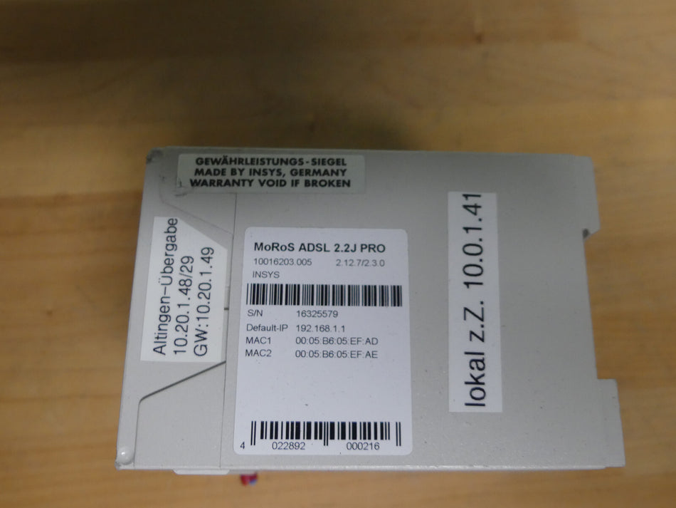 INSYS MOROS ADSL 2.2J PRO