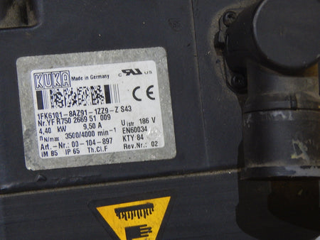 KUKA SERVOMOTOR 1FK6101-8AZ91-1ZZ9-Z S43 4.4KW 