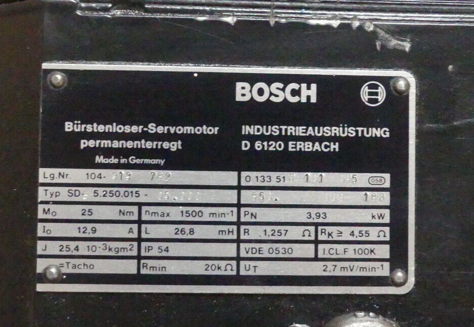 Bosch SD-B5.250.015-05.000 Bürstenloser Servomotor