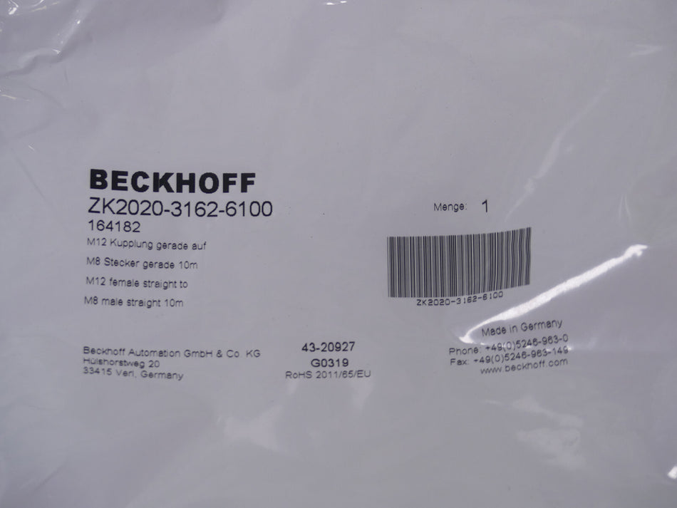 BECKHOFF Powerleitung Powerkabel  Verbindungskabel ZK2020-3162-6100