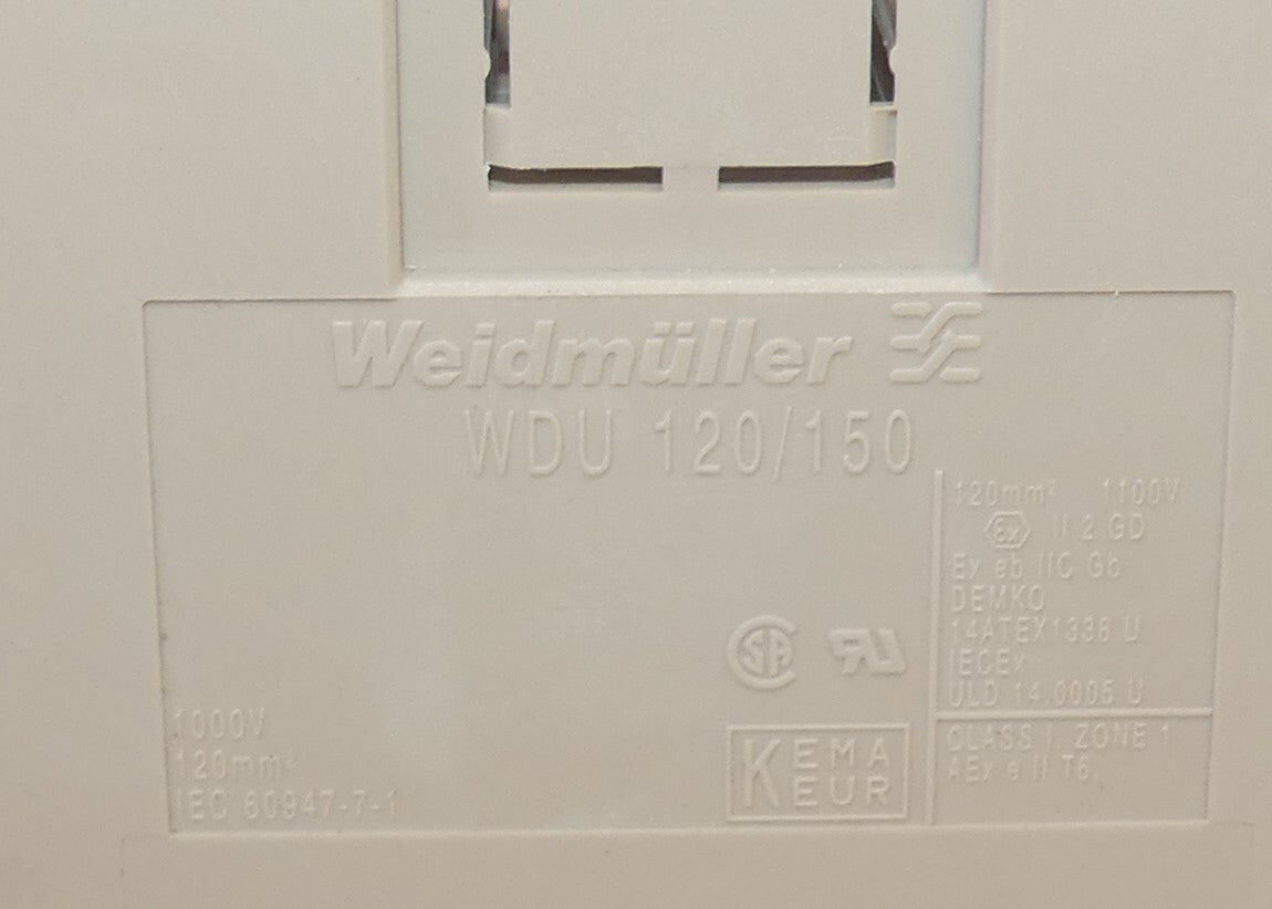 3X WEIDMÜLLER Durchgangs-Reihenklemme/ WDU 120/150
