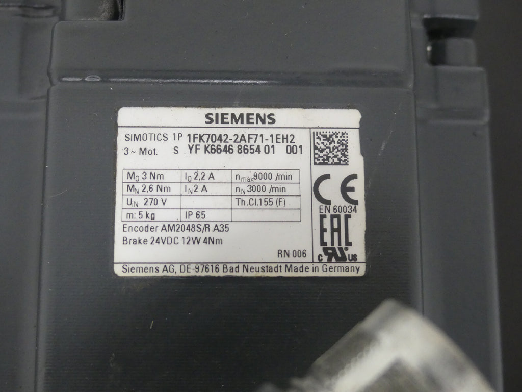 SIEMENS 1FK7042-2AF71-1EH2 used