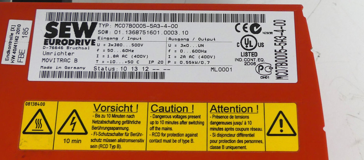 SEW Eurodrive  MC07B0005-5A3-4-00