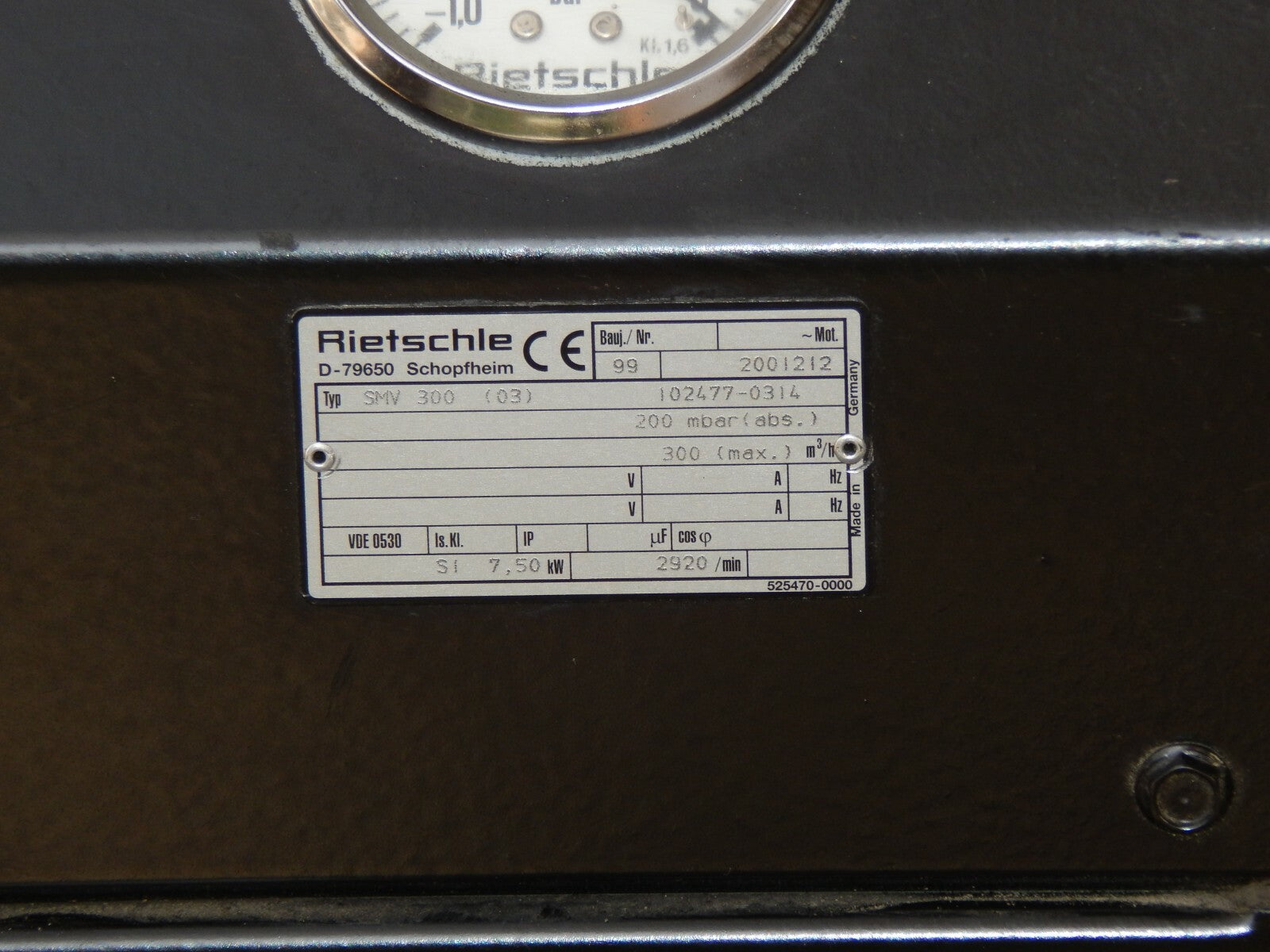 RIETSCHLE COVAC  SMV 300  (03) VAKUUM PUMPE USED  S.BILDER