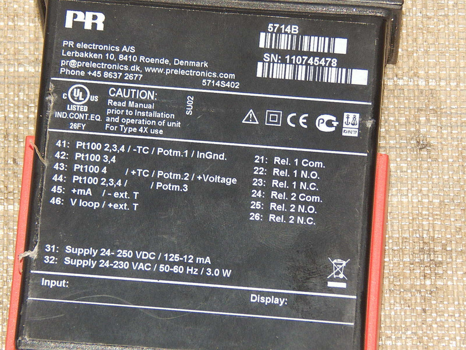  PR Electronics 5714B Digitalanzeiger, Programmierbare LED Anzeige used