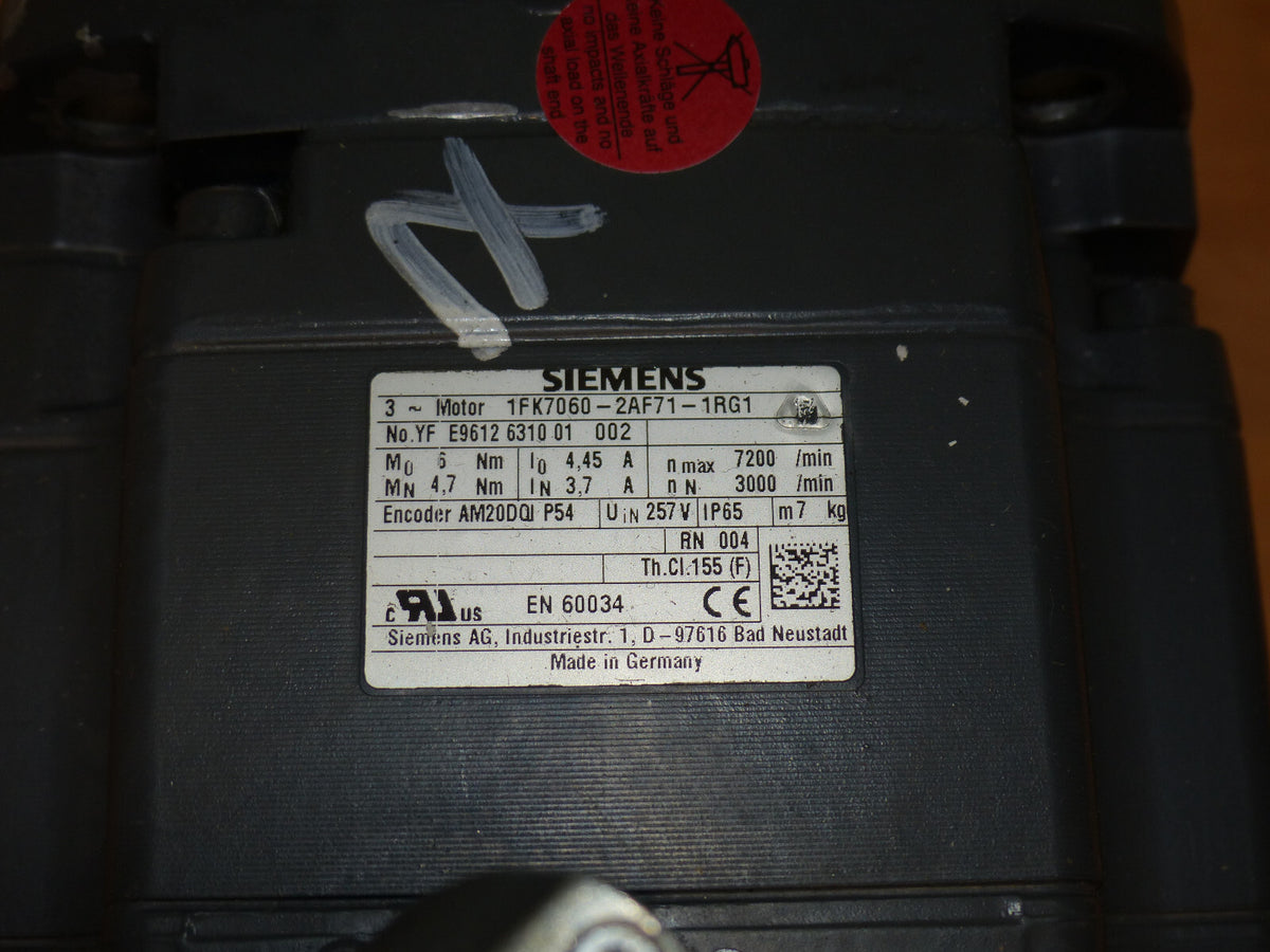 siemens 1fk7060-2af71-1rg1 used s.Bilder