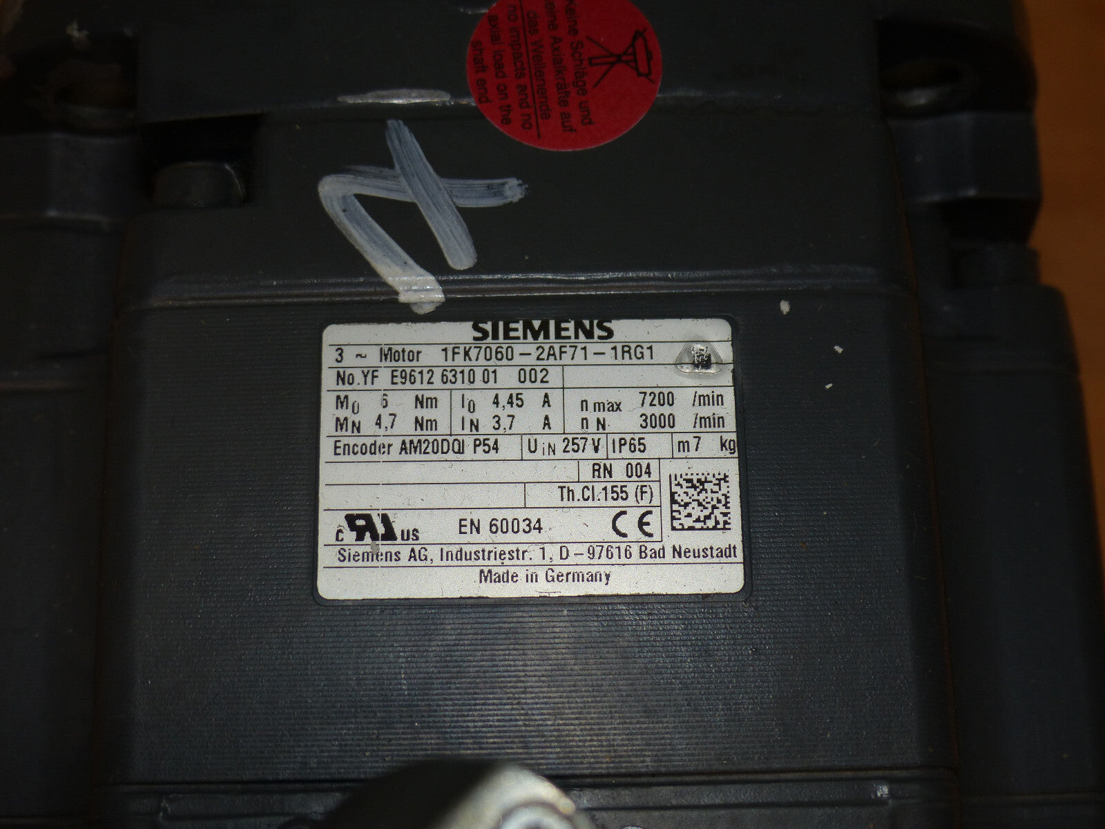 siemens 1fk7060-2af71-1rg1 used s.Bilder